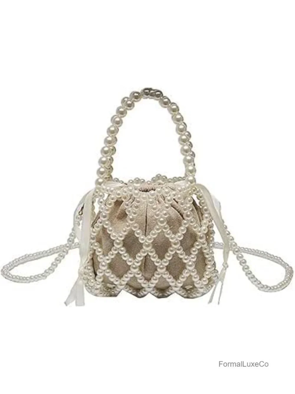 Handmade Pearl Clutch Evening Bag Women Wedding Party Purse